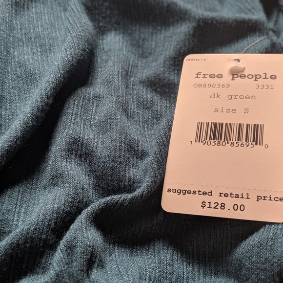 NWT Free People Sundown Mini Dress DK Green - Picture 5 of 6